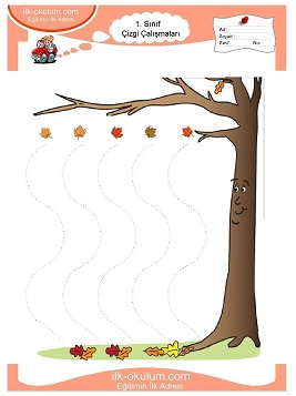 Çocuklar İçin Çizgi Çalışma Sayfaları 